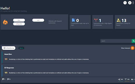 Fischer Fact Checker :: Fischer is a fact-checking tool developed to curb misinformation by democratizing and unveiling the fact-checking process.