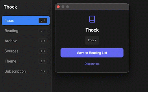 Thock - Save to Reading List :: Save web pages to your Thock reading list with one click