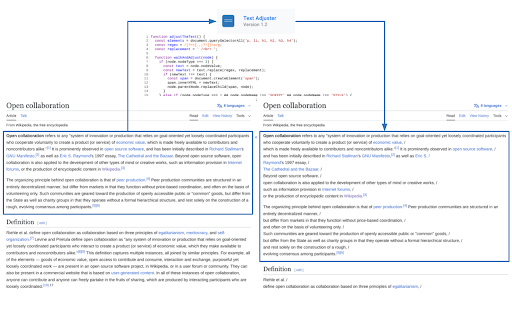 Text Adjuster :: Adjusts on-page text for easier reading.