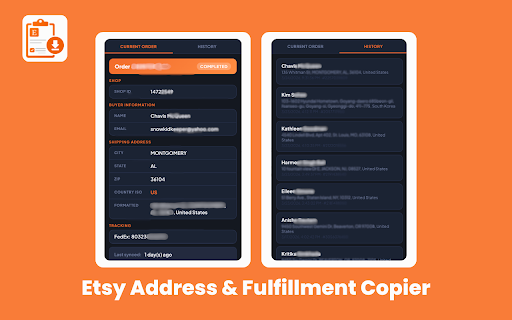 OrderLens :: Instantly copy buyer info, shipping addresses, and fulfillment details from any Etsy order — no manual work needed.