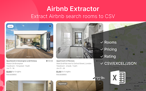 Airbnb Extractor - Export listings from Airbnb :: Export Airbnb search results to CSV, JSON, or Excel. Extract stays with prices, ratings, photos, and location in one click.