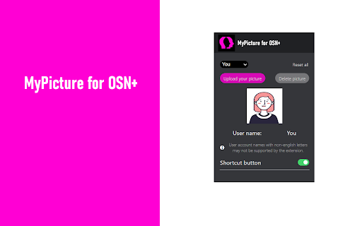 MyPicture for OSN+: custom profile picture :: Extension to make a custom OSN+ profile picture. Personalize your user account and choose your own profile icon