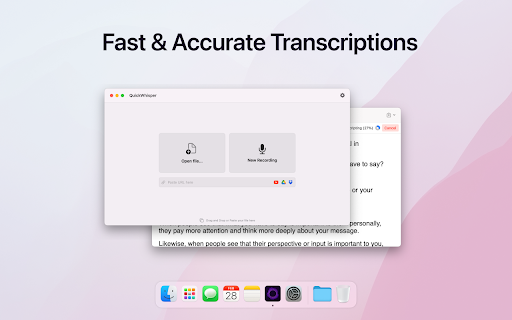 QuickWhisper :: Fast and accurate transcriptions on Mac