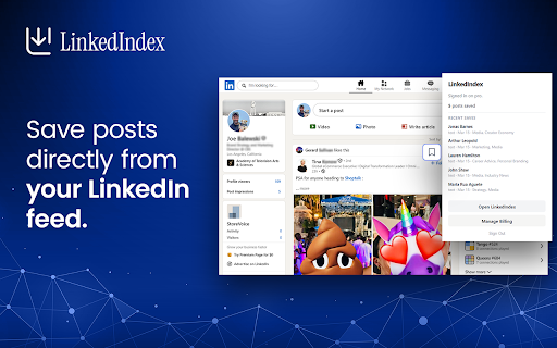 LinkedIndex :: Put your LinkedIn feed to work. Save posts with one click, AI tags them by topic, and search for the exact insight when you need it.