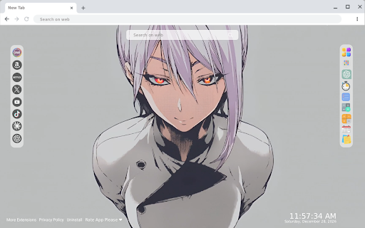 White Hair Anime Girl Live Wallpaper - New Tab Theme :: Transform your new tab with stunning live HD wallpapers of white hair anime girls, bringing vibrant energy to your browsing exp...