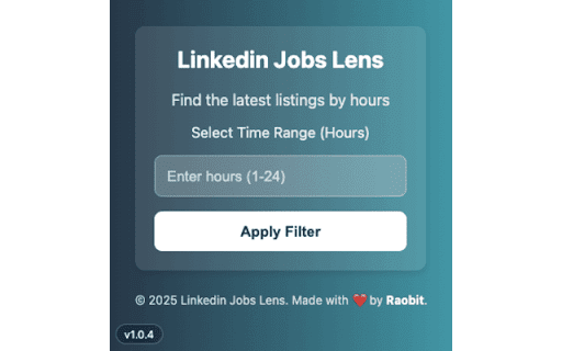 LinkedIn Jobs Lens :: Custom time range filter for LinkedIn Jobs