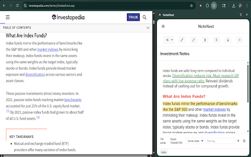 NoteNest :: A rich notepad in your browser side panel. Write notes, organize by folders, add tags, highlight text, and auto-save as you type.