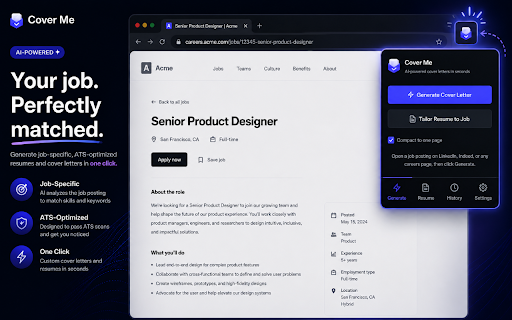 Cover Me – AI Cover Letter & Resume :: AI cover letter writer & resume tailor — personalized job applications from any posting in seconds.