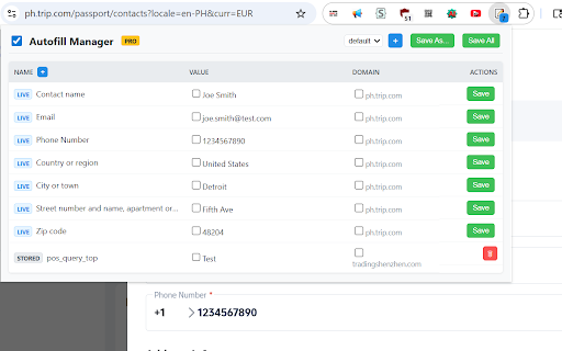 Autofill Manager: User Data Management :: Automates filling input fields and remembers your data.
