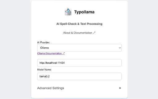 Typollama – AI Spell-Check & Text Processing :: Enhance your writing with Typollama – an AI-powered Chrome extension for spell-checking and advanced text processing.