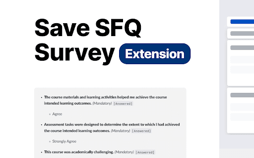 HKUST SFQ Extension :: Saving HKUST SFQ survey responses