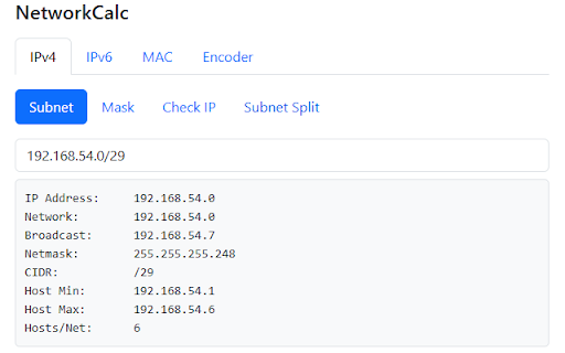 NetworkCalc — IP & Subnet Tools :: IP & Subnet calculator, CIDR tools, MAC lookup, Base64/HEX encoders — all-in-one extension for network engineers.