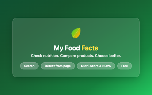 My Food Facts :: Check nutrition facts for products. Search, auto-detect from page, and view product details.
