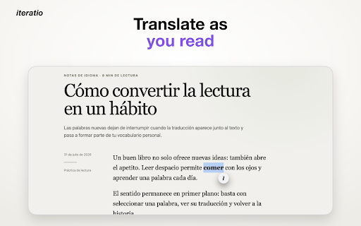 Iteratio: Import from Quizlet :: Import from Quizlet and supported translators, translate selected text, and save vocabulary to Iteratio
