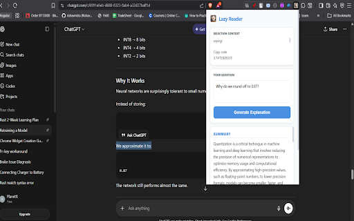 Lazy Reader :: Explains selected text with context