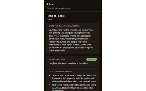 infer: Know Before Applying :: Decode what a job advert actually means, and check it for ghost-job signals.