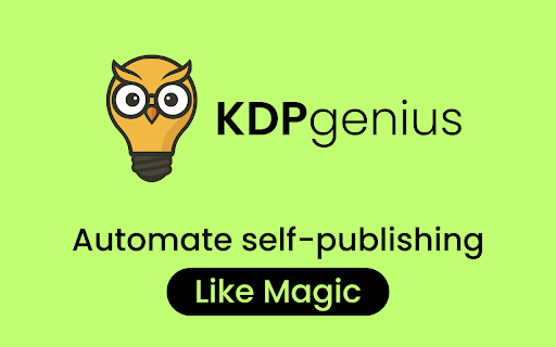 KDP Genius Assistant :: Seamlessly sync Amazon KDP data with real-time analytics, AI book creation, market research, and professional cover design.