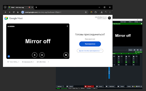 mirror off :: Отключить поворот камеры в google meet.