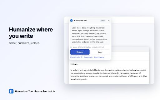 Humanizer Tool – AI Humanizer & AI Detector :: Humanize AI-generated text and check how likely any text is AI-written, right in the text field where you write.