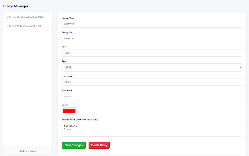 Proxy Manager :: Extension for managing proxy connections for browser