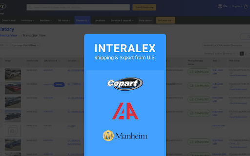 INTERALEX :: INTERALEX tools for Copart and IAAI autoauctions