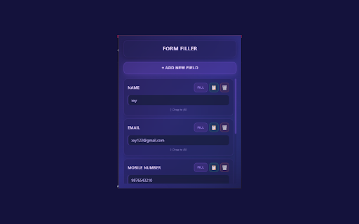 Form Auto-Filler :: Save and auto-fill form data with drag-and-drop support
