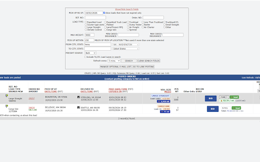 Sylectus Auto Bidder :: Professional automated bidding and DH/RPM mileage calculator for Sylectus