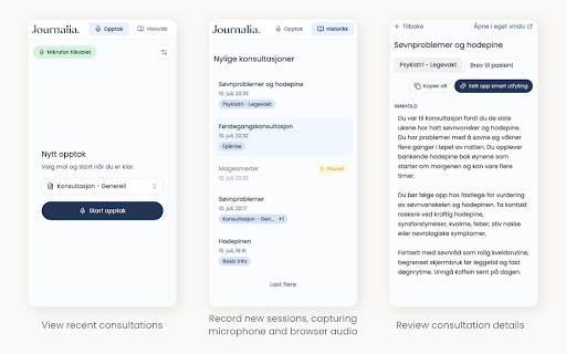 Journalia :: Record and transcribe clinical consultations