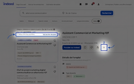Non merci, j'ai déjà mon école. :: Replie les offres d'alternance publiées par des écoles et les range en bas de page sur les sites d'offres d'emploi.