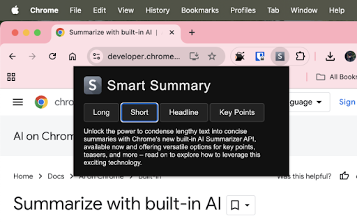 Smart Summary :: Generates a summary of the current page's content.