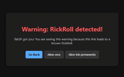 RickRollProtector :: You will never be rickrolled again! You are always on the safe side when using this addon.