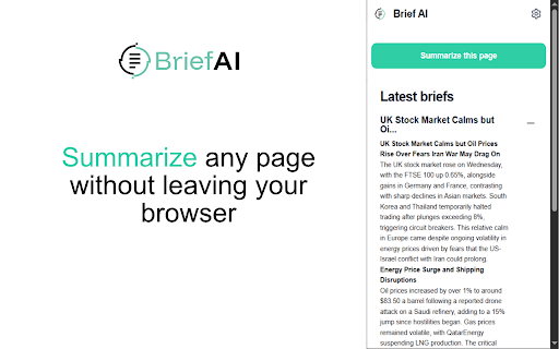 Brief AI :: An AI-powered Chrome extension for summarizing web content.