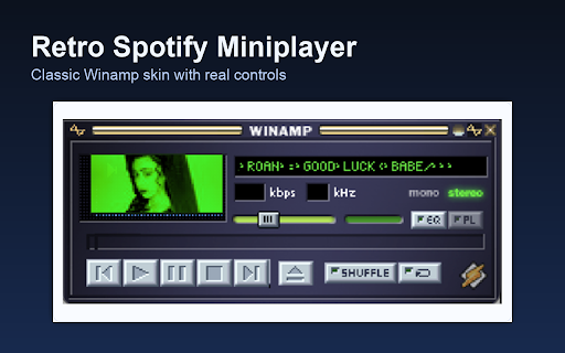 Winamp for Spotify Miniplayer :: Replaces Spotify's web miniplayer (Document Picture-in-Picture) with a pixel-perfect Winamp 2.x classic skin.