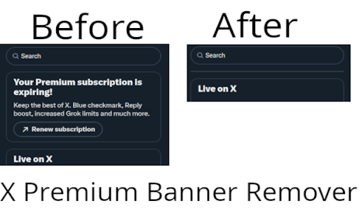 X Premium Banner Remover :: Automatically removes the Premium Expiring banner on x.com