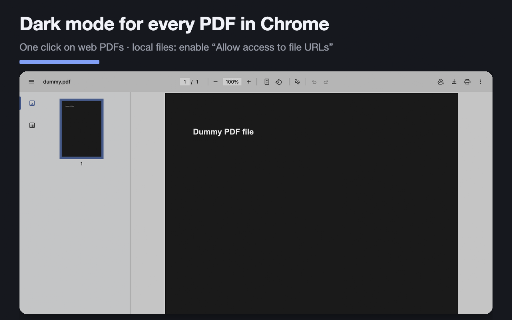 PDF Dark Mode — Night Reader for PDFs :: One-click dark mode for any PDF in Chrome. Soft dark, true black & sepia themes, brightness control. 100% local & private.