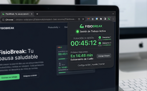 FisioBreak :: Protege tu postura y descansa la vista en un solo clic con pausas activas y alertas silenciosas.