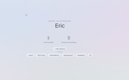 Breathe: Screen Apnea :: Guided breathing rituals, calming sounds, and an on-screen overlay that reminds you to breathe while you browse.
