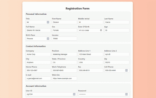 Smart Filler - AI-Powered Form Autofill & Fake Data Generator :: Save time with Smart Filler - the AI autofill extension that fills forms using fake data and pre set profiles.