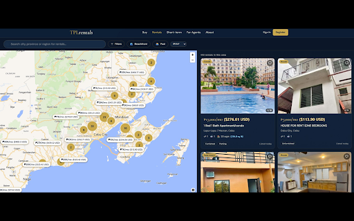 TPLRentals PHP Currency Converter :: Converts property prices (PHP) and sizes (sqm) to USD/EUR/CAD/GBP/AUD and sq ft on TPLRentals / TPLBuy with a sleek widget.