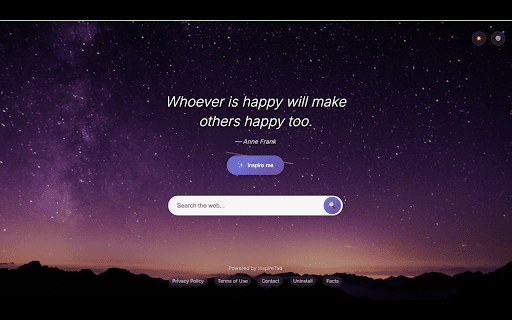 InspireTab :: Transform your new tab into an inspiring experience with beautiful backgrounds, motivational quotes, and a clean search interface.