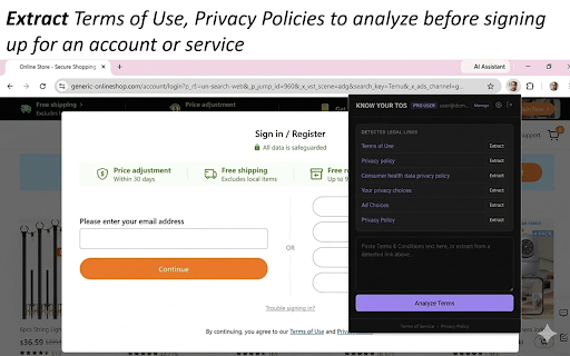 KnowYourTOS :: Scan Terms & Conditions in real-time. Surface hidden risks before you click 'I Agree.'