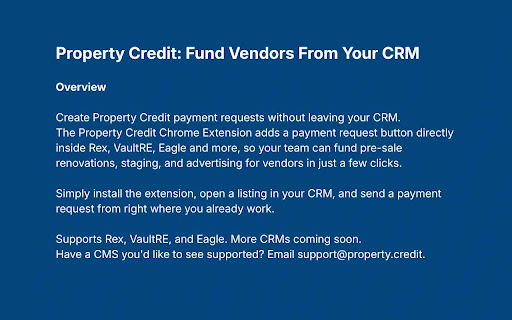 Property Credit Chrome Extension :: Extract data from any webpage DOM