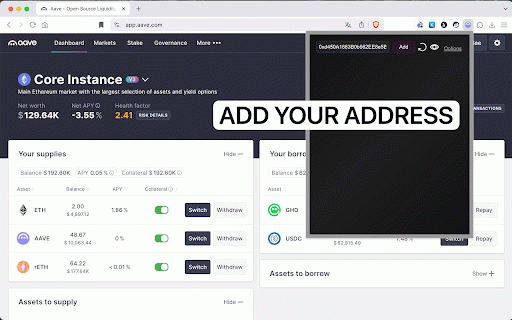 Aave Monitor :: Monitor Aave health factor and other metrics