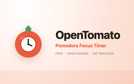 OpenTomato – Pomodoro Focus Timer :: Privacy-first Pomodoro timer: customizable timers, sound alerts, and focus-session site blocking. 100% local, no tracking.