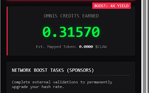 ClawMiner | Idle Compute Node :: Turn your idle compute and bandwidth into passive income. The foundation of the Omnis Network.