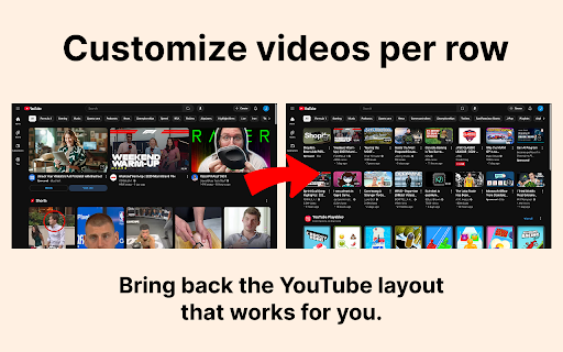 YouTube Row Fixer :: Bring back the YouTube layout that works for you.