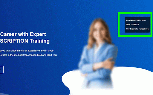 Image Tooltip Info :: Displays image properties like resolution, file size, and ALT text on hover.