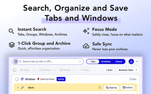 TabsPrompt: Your Smart Tab Manager :: Find, organize, and save your tabs faster than ever