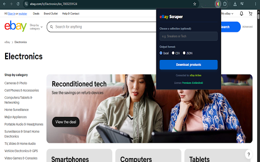 eBay Product Spy & Scraper - Product Hunting :: Instantly export eBay items data, live pricing maps, velocity sold history, shipping cost and product titles.