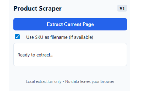 Product Scraper V1 :: Extract product data and images to CSV and WebP.